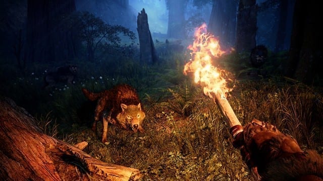 Na noite de Far Cry Primal,  o fogo é seu melhor aliado