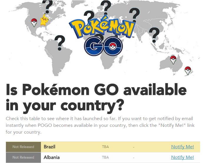 Lista de países onde Pokémon já foi lançado