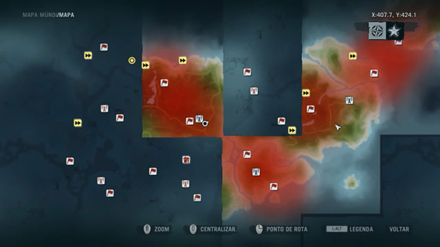 Mapa mundi Far Cry 3 incompleto