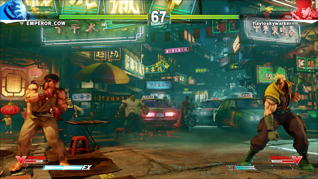 Controlando Charlie, enfrentei um jogador americano controlando Ryu