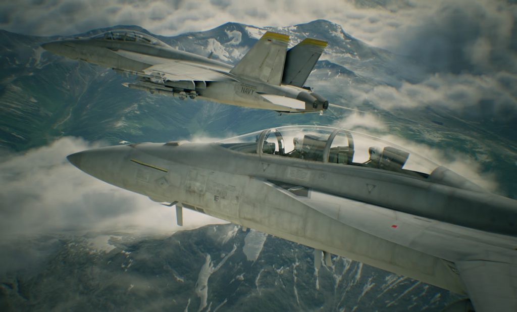 ace combat 7 aviões sobrevoando