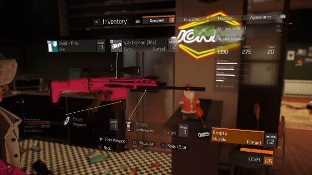 Personalização de armas e itens em The Division