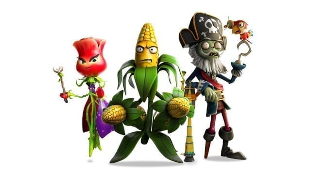 Rosa, Coronel Milho e Capitão Barbamorta, alguns dos novos personagens de Plants vs Zombies Garden Warfare 2