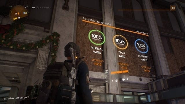 Alas da base de operações de The Division 100% completas
