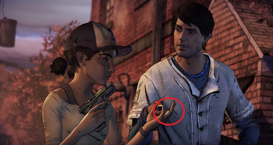 Clementine sem dedo no trailer do jogo