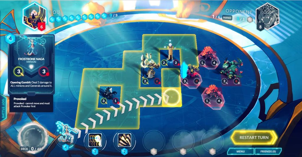 Gameplay do jogo Duelyst