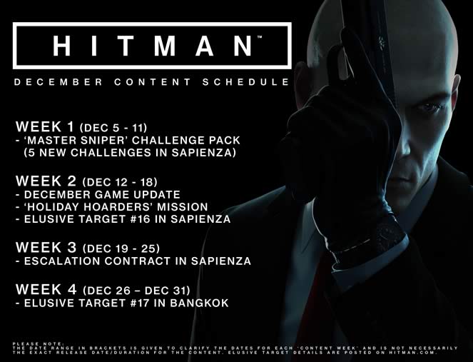 Todas as atualizações de Hitman em dezembro de 2016