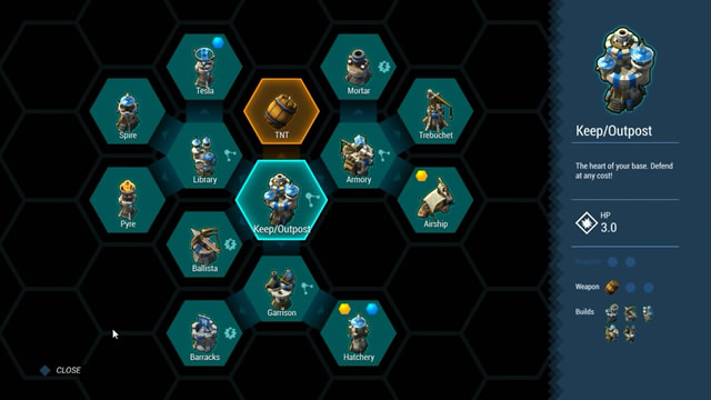 Árvore de cronstruções do jogo Siegecraft Commander