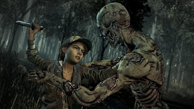 Clementine matando zumbi