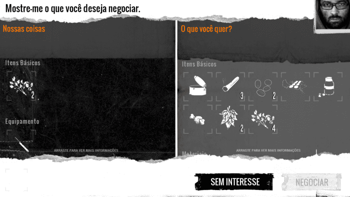 Tela de inventário em This War of Mine