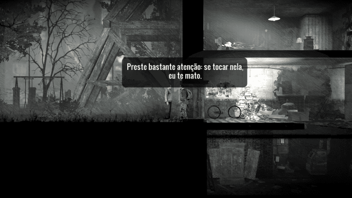 Adam ameaça seu irmão em This War of Mine