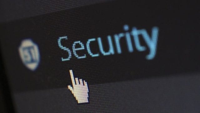 Tela com a palavra Security