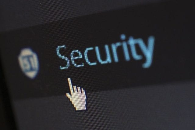 Tela com a palavra Security