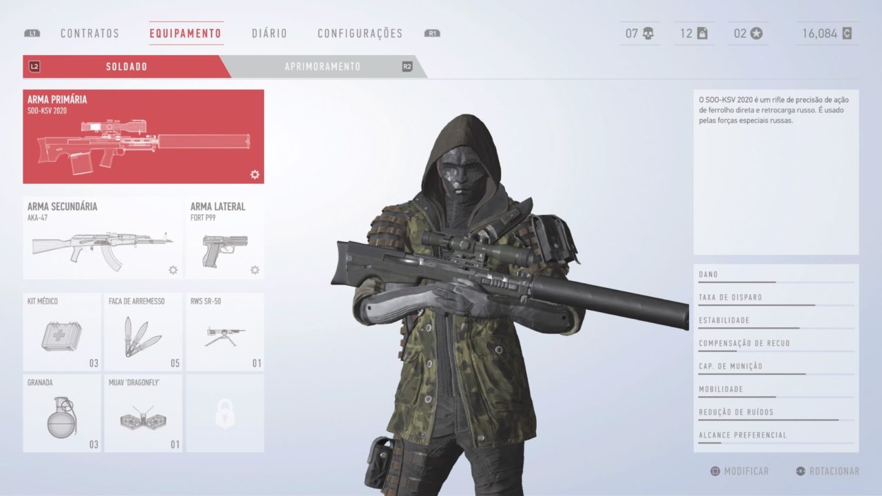 Sniper Ghost Warrior Contracts Equipamento