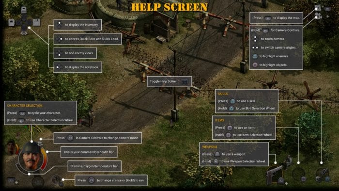 Lista de botões em Commandos 2 HD Remaster
