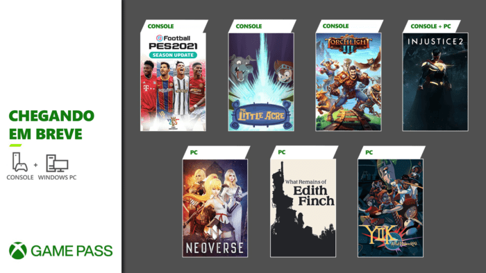 Xbox Game Pass no Injustice 2, PES 202 e Torchlight III