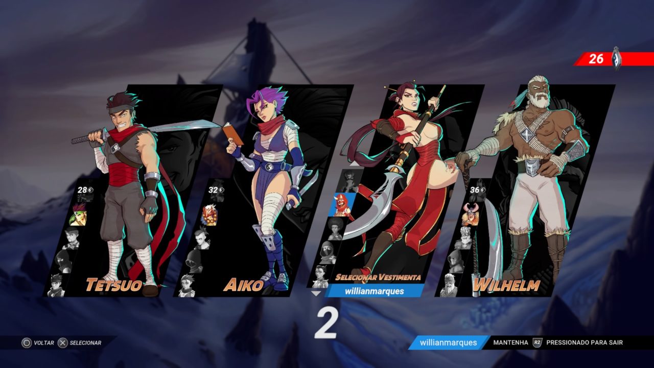 Seleção de personagens