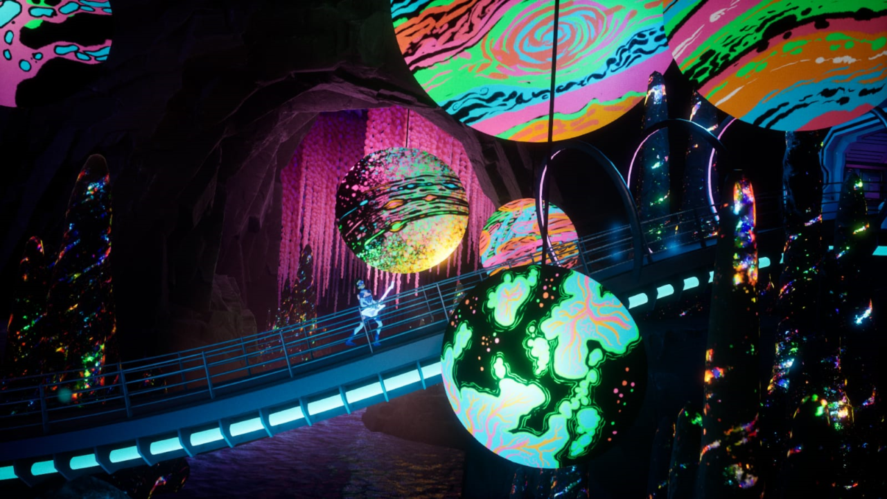 Cenários totalmente excêntrico de Artful Escape