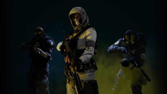 Trio de jogadores em Rainbow Six Extraction