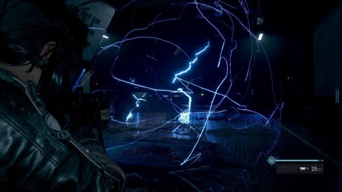 A imagem mostra raios de eletricidade.