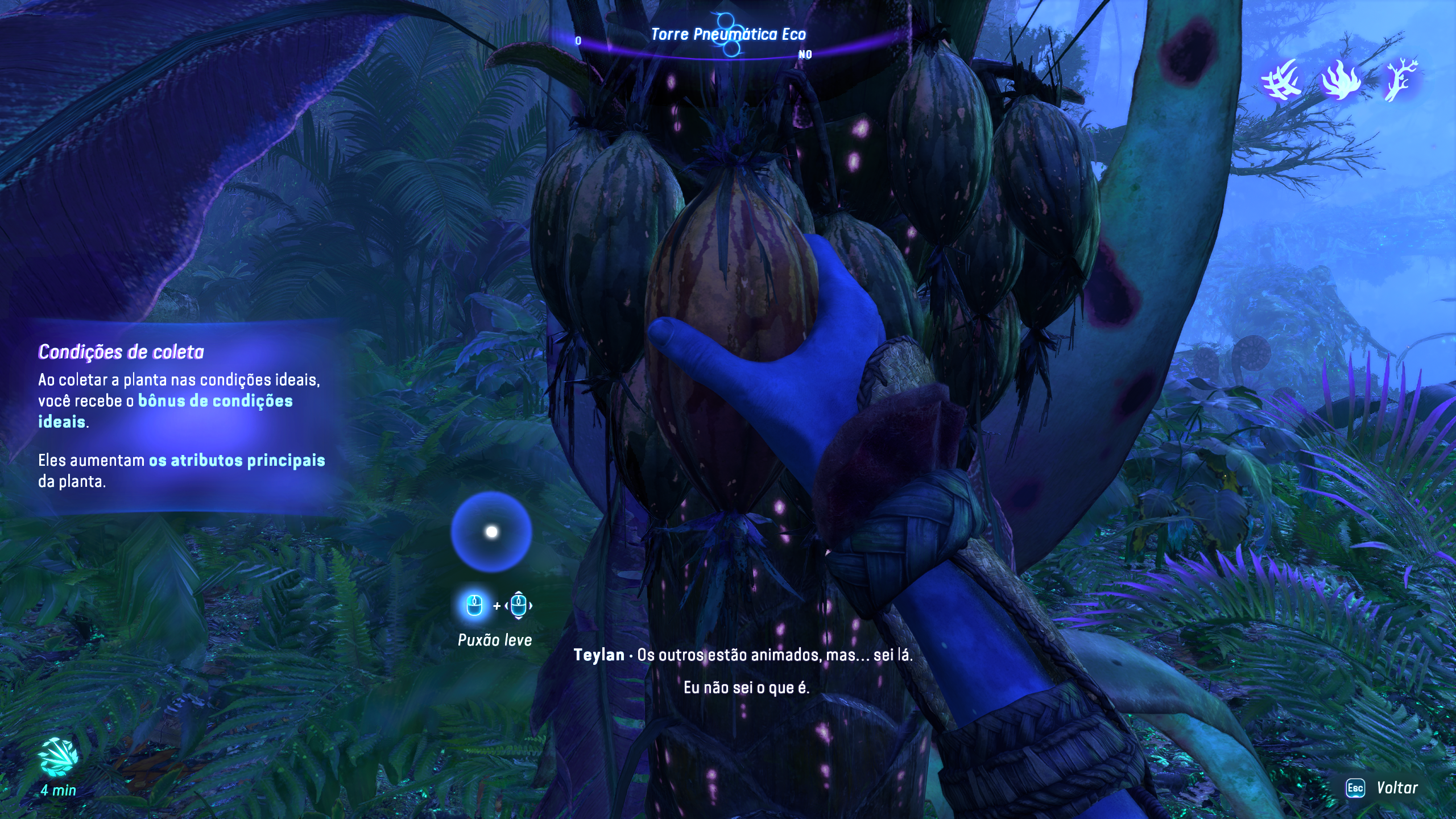 Coleta de frutas em Avatar Frontiers of Pandora