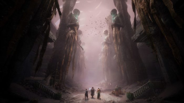 A imagem mostra o mundo subterrâneo em Dragon Age The Veilguard