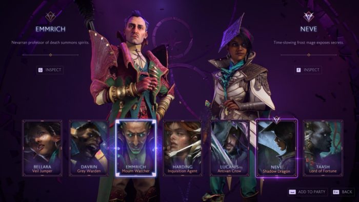 Uma imagem exibindo os companheiros de "Dragon Age The Veilguard", enfatizando suas diversas aparências e poderes.