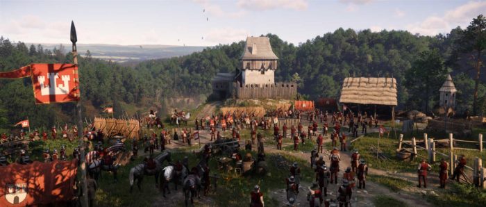 Exército em formação de batalha em Kingdom Come Deliverance 2