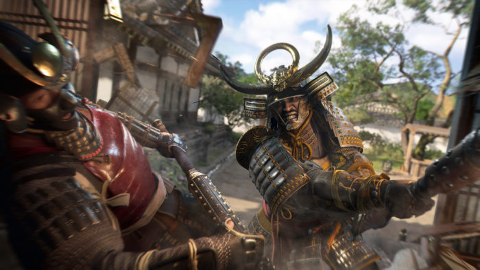 Em Assassin's Creed Shadows, Yasuke dá uma paulada em um inimigo